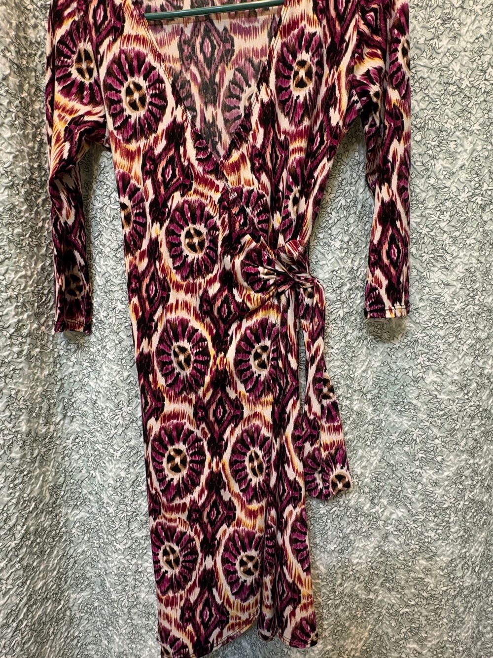 Lily Plum and Cream Printed Wrap Dress